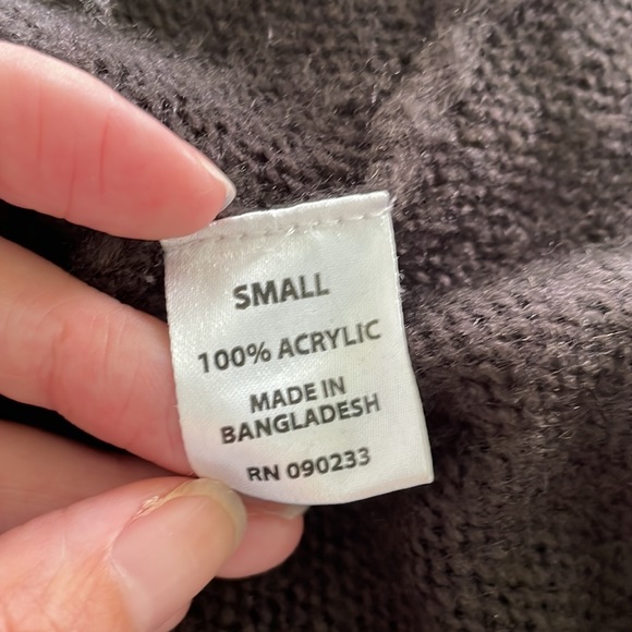 Kirra dark brown open knit long tie front cardigan sweater size small - Picture 10 of 10